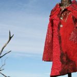 red felted coat